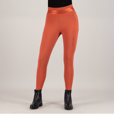 Leggings de equitación Euro-Star Impress FullGrip Cinna oscuro Naranja