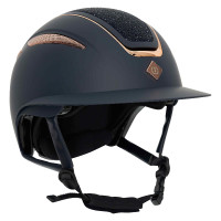 Casco Imperial Riding Olania Deluxe con visera grande Marino / oro rosa Azul marino
