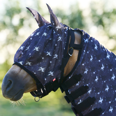 Máscara antimoscas Imperial Riding Carly UV Polvo de hada gris AOP Motifs