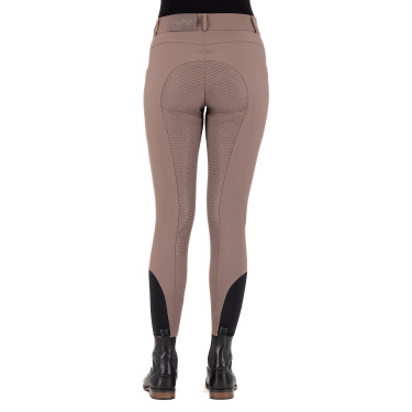 Pantalón de equitación HV Polo Miranda FullGrip Invierno mujer Hierro Beige