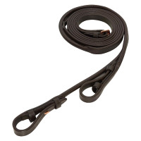 Riendas de cuero redondas y planas Imperial Riding Marrón oscuro / oro rosa