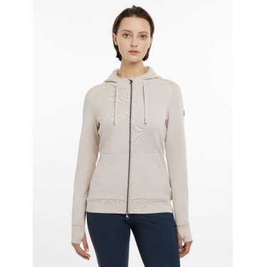Sudadera con capucha y cremallera Tabi Tech para mujer de LeMieux Piedra