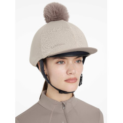 Toque de malla Maria LeMieux Almendra Beige