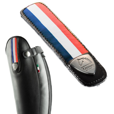 Tira decorada desmontable en cuero con bandera francesa