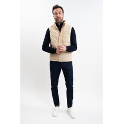 Chaleco sin mangas Boston Harcour hombre Lino Beige