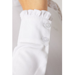 Camisa de Concurso de Encaje y Manga Larga para Mujer Sylvie Horze Blanco