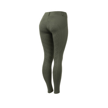 Leggings de agarre integral Horze Dea para mujer Verde escarabajo