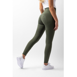Pantalones de montar de Compresión para Mujer con Asiento Completo Gillian Horze Escarabajo verde caqui