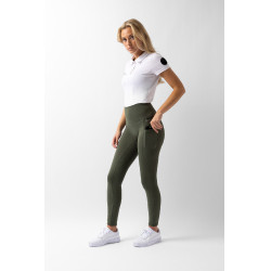 Pantalones de montar de Compresión para Mujer con Asiento Completo Gillian Horze Escarabajo verde caqui