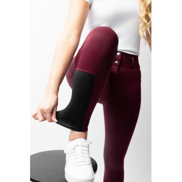 Pantalón de equitación Horze Evelyn de asiento completo para mujer Port Royale Burdeos