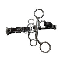 Hackamore Jump'In Poney cuero ramas cortas Negro