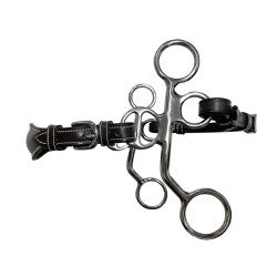 Hackamore Jump'In Poney cuero ramas cortas Negro Hackamore Jump'In Poney cuero ramas cortas Negro