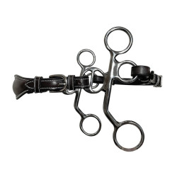 Hackamore Jump'In Poney cuero ramas cortas Negro Hackamore Jump'In Poney cuero ramas cortas Negro