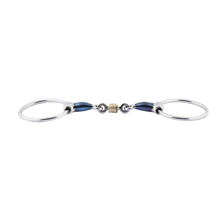Mors Blue Steel Jump'In doble rotura con anillas de cobre