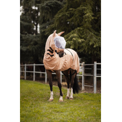 Combo máscara y cubrecuello anti eccema Horze Marrón claro