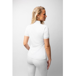 Camisa de concurso brillante Horze Taylor para mujer Blanco brillante