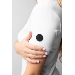 Camisa de concurso brillante Horze Taylor para mujer Blanco brillante