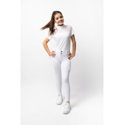 Pantalón de equitación Horze Mira infantil con culera completa Blanco brillante Pantalón de equitación Horze Mira infantil con culera completa Blanco brillante