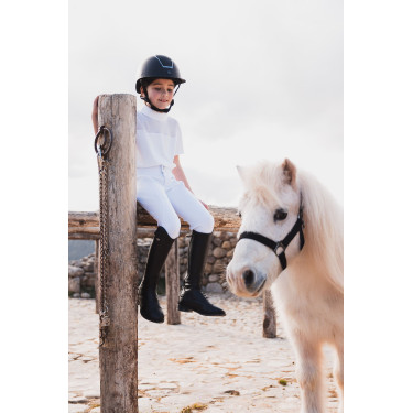 Pantalón de equitación Horze Mira infantil con culera completa Blanco brillante Pantalón de equitación Horze Mira infantil con culera completa Blanco brillante