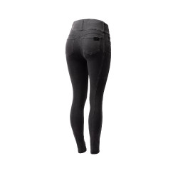 Pantalón Horze Carolyn denim fullgrip mujer Negro