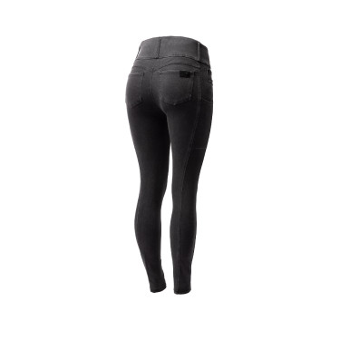 Pantalón Horze Carolyn denim fullgrip mujer Negro