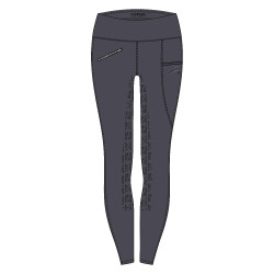 Legging de equitación Easy Rider Dietse Performance FullGrip para mujer Imán Gris