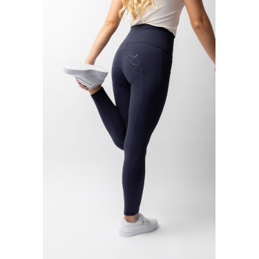 Pantalones de montar de Compresión para Mujer con Asiento Completo Gillian Horze Apertura Azul marino
