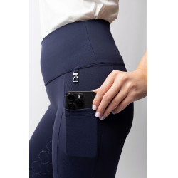 Pantalones de montar de Compresión para Mujer con Asiento Completo Gillian Horze Apertura Azul marino