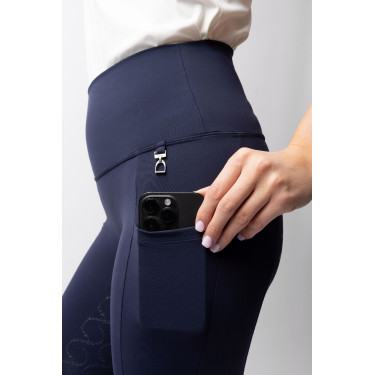 Pantalones de montar de Compresión para Mujer con Asiento Completo Gillian Horze Apertura Azul marino