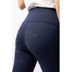 Pantalones de montar de Compresión para Mujer con Asiento Completo Gillian Horze Apertura Azul marino