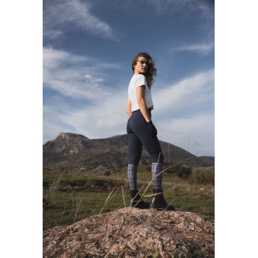 Pantalones de montar de Compresión para Mujer con Asiento Completo Gillian Horze Apertura Azul marino