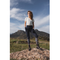 Pantalones de montar de Compresión para Mujer con Asiento Completo Gillian Horze Apertura Azul marino