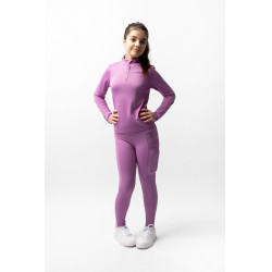 Camiseta de entrenamiento Horze Mea para niño Pensamiento pálido Violeta Camiseta de entrenamiento Horze Mea para niño Pensamiento pálido Violeta