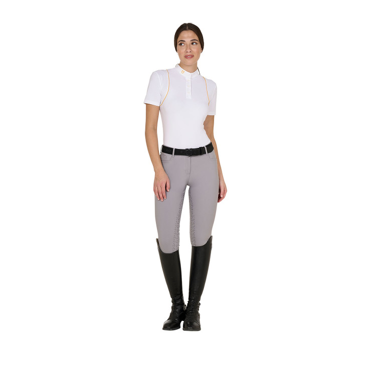Pantalón de mujer con grip integral Aria en tejido técnico Equestro Pantalón de mujer con grip integral Aria en tejido técnico Equestro