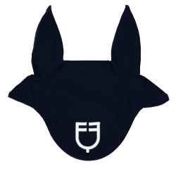 Capucha anti-moscas de tejido técnico con logo Equestro marine/blanc Azul