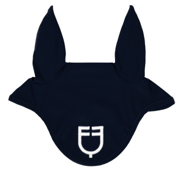 Capucha anti-moscas de tejido técnico con logo Equestro marine/blanc Azul