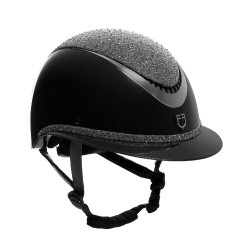 Casco de lujo con amplia visera y pedrería homologado EN 1384-2023 Equestro