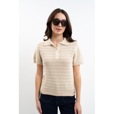 Polo Harcour Pony mujer Lino Beige