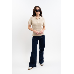 Polo Harcour Pony mujer Lino Beige