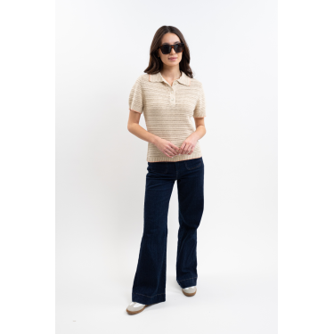 Polo Harcour Pony mujer Lino Beige