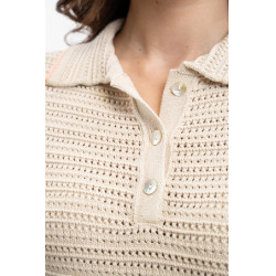 Polo Harcour Pony mujer Lino Beige
