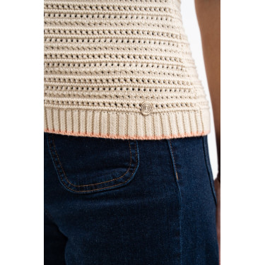 Polo Harcour Pony mujer Lino Beige