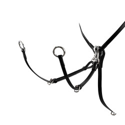 Pechopetral de cuero ajustable Equestro Negro