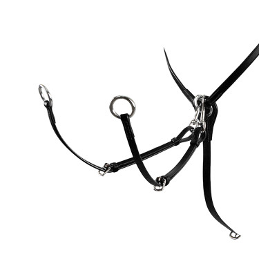 Pechopetral de cuero ajustable Equestro Negro