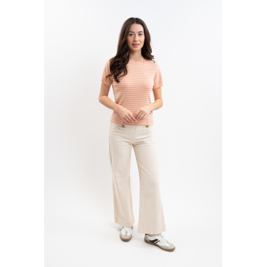 Camiseta Harcour Tzimi mujer Albaricoque / lino Naranja Camiseta Harcour Tzimi mujer Albaricoque / lino Naranja