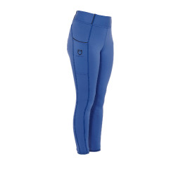 Leggings ajustados para niña con grip y logotipo Equestro Azul sodalita