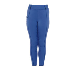Leggings ajustados para niña con grip y logotipo Equestro Azul sodalita
