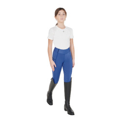Leggings ajustados para niña con grip y logotipo Equestro Azul sodalita