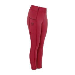 Leggings ajustados para niña con grip y logotipo Equestro Scooter Beige