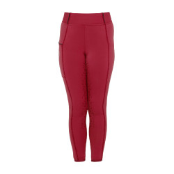 Leggings ajustados para niña con grip y logotipo Equestro Scooter Beige